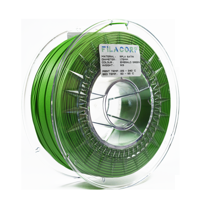 rPLA Satin Emerald Green 1.75 mm, 1 kg