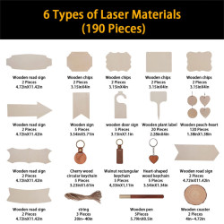 LaserPecker Holzgravur-Materialset (190 Teile)