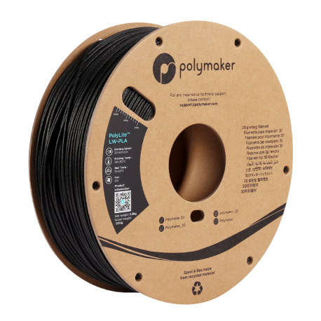 PolyLite Light Weight PLA (LW-PLA) Black