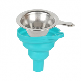 Silicone funnel with filter for resin