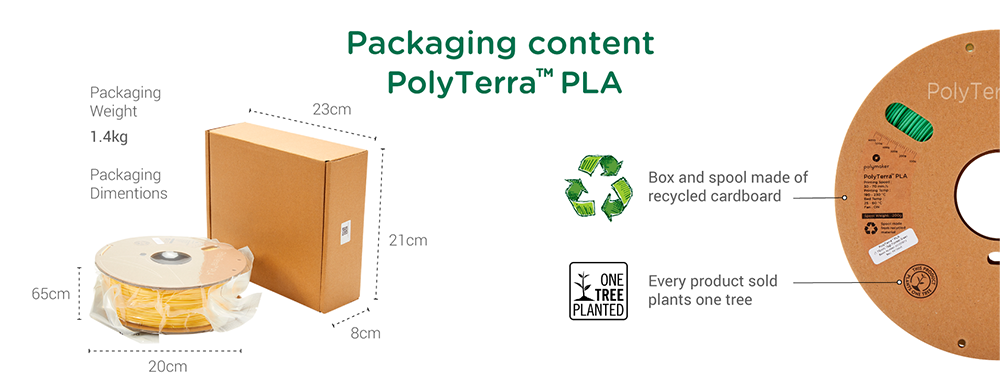 Filament écologique et recyclable Polymaker PolyTerra PLA Vert