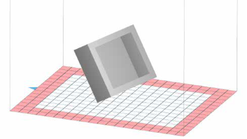 Example of correct positioning of a box