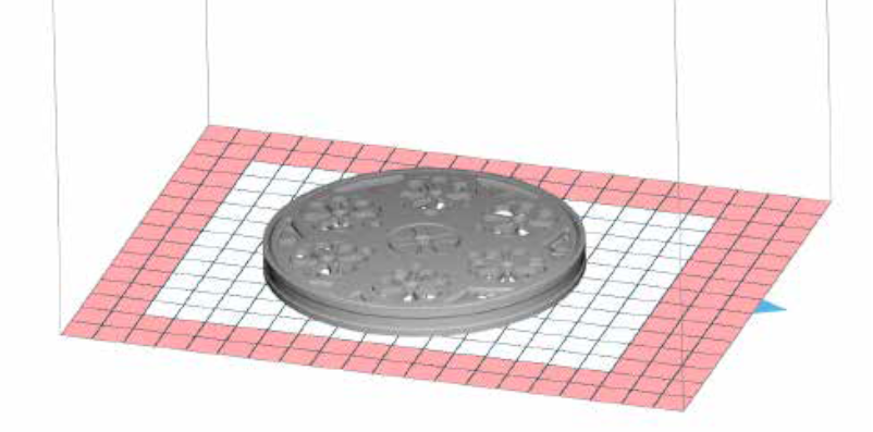 Example of correct positioning of a part with holes and channels