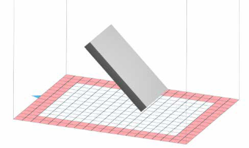 Example of correct positioning of a workpiece with large flat surfaces