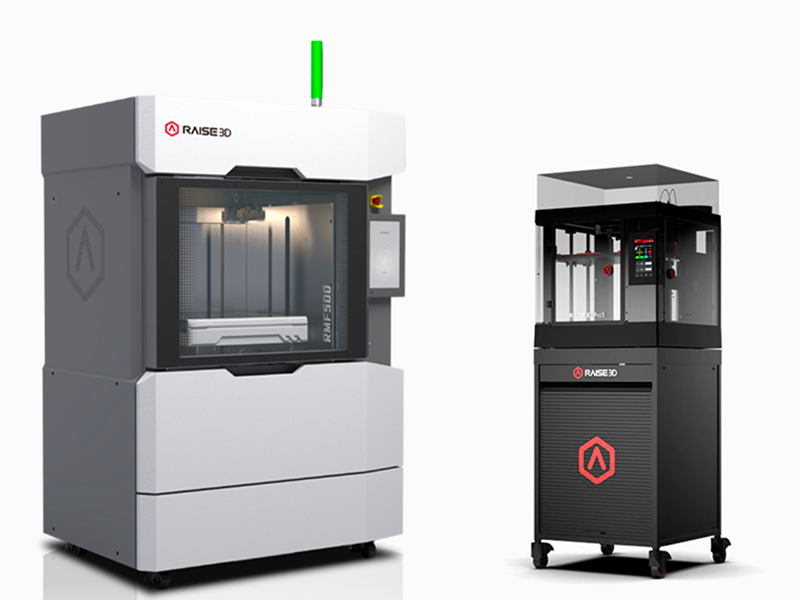 Industrial FFF 3D printer (left) and desktop FFF 3D printer (right)