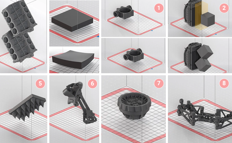 Recomendações para a orientação da peça na impressão 3D SLS