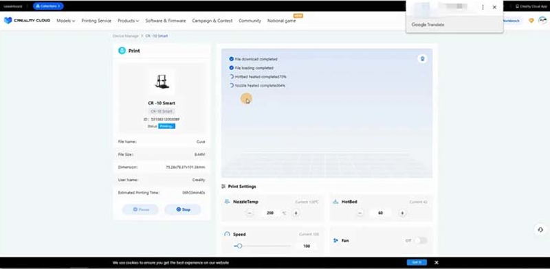 Creality Cloud y su gestor de impresión