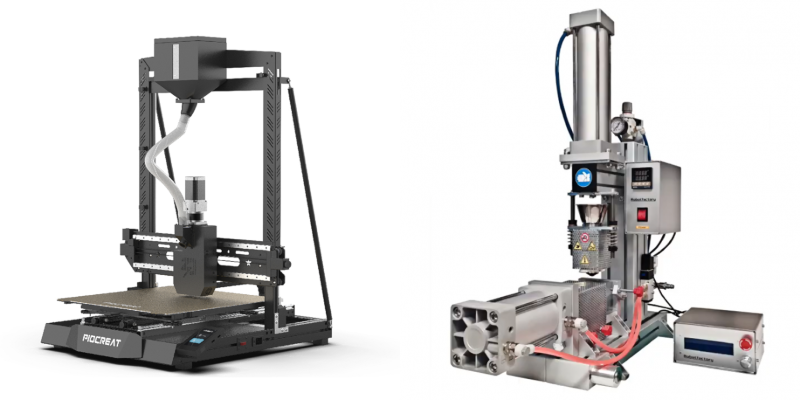 Pellet printer and injection molding machine