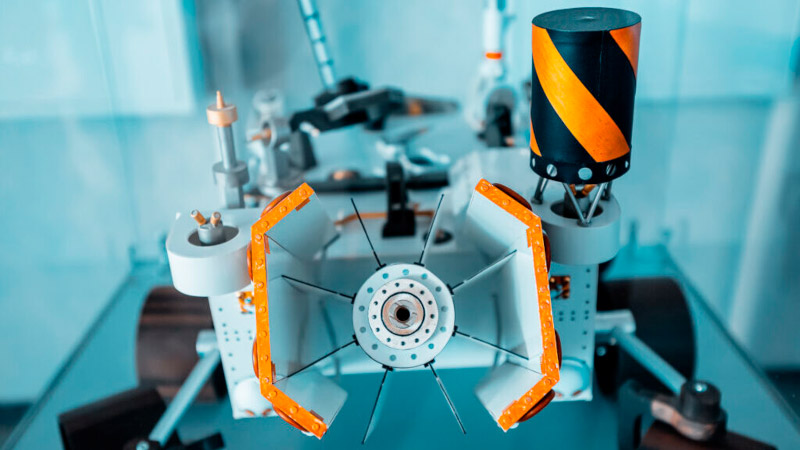 Detalle de un rover de exploración