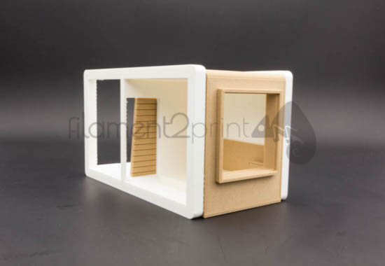 Prototipo de casa em madeira impressão em 3D