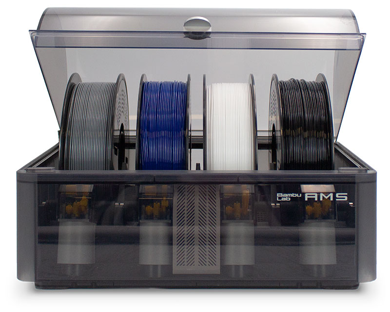 O inFil PETG MDT é totalmente compatível com sistemas multimaterial como AMS e CFS, permitindo uma alimentação estável e eficiente em processos de impressão 3D multicolor e automatizada.