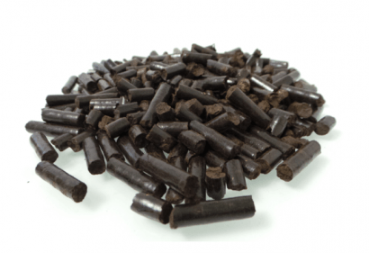 Pellets made from coffee grounds.