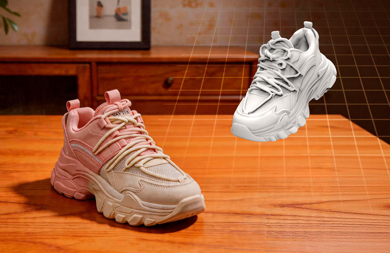 Foto 1: El escáner 3D Fox permite escanear zapatillas y materiales blandos con gran precisión, ideal para activos digitales, modelos AR/VR y e-commerce 3D. Fuente: 3DMakerpro.