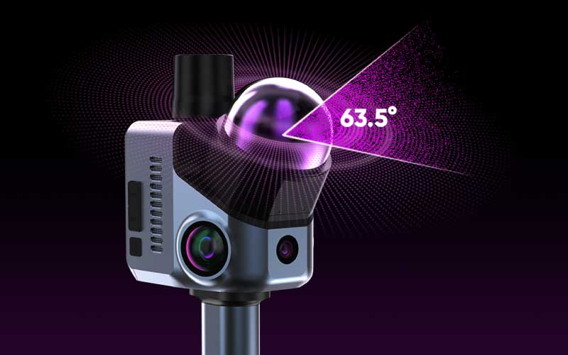 Hawk combina velocità e precisione sub-centimetrica grazie al LiDAR multi-eco e un angolo verticale di 63,5°, ideale per interni complessi, facciate e ambienti industriali.