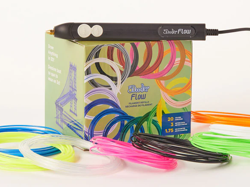 Carregando o filamento de recarga na caneta 3Doodler Flow