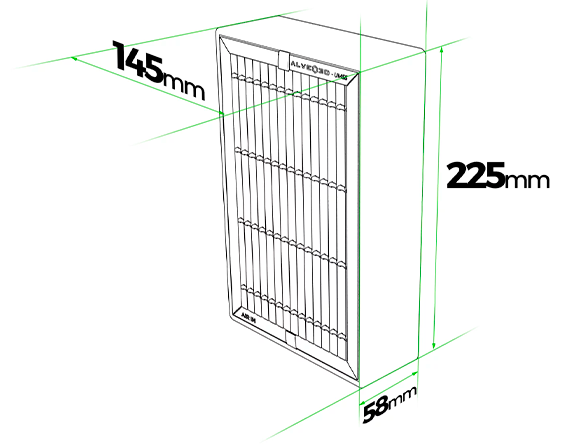 Dimensões do filtro UM55 para Ultimaker
