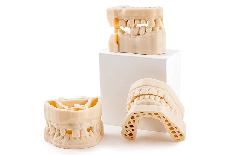 Modelos dentales impresos en 3D con la resina DMD-31 Beige A2