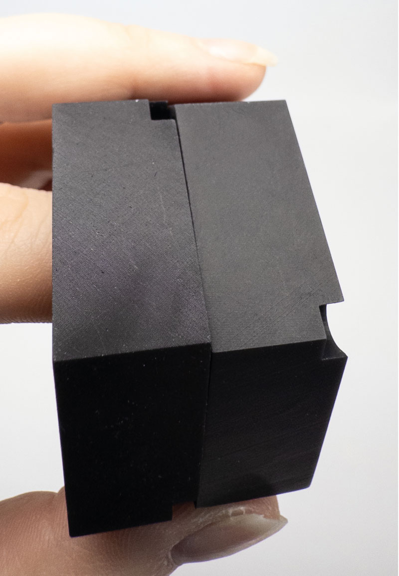 Comparison between finishes of the new and old formula.