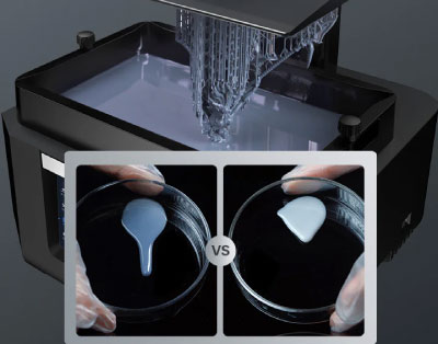 A baixa viscosidade e alta fluidez da resina ABS-Like Pro 2 encurtam o tempo de cura e facilitam a formação de modelos.