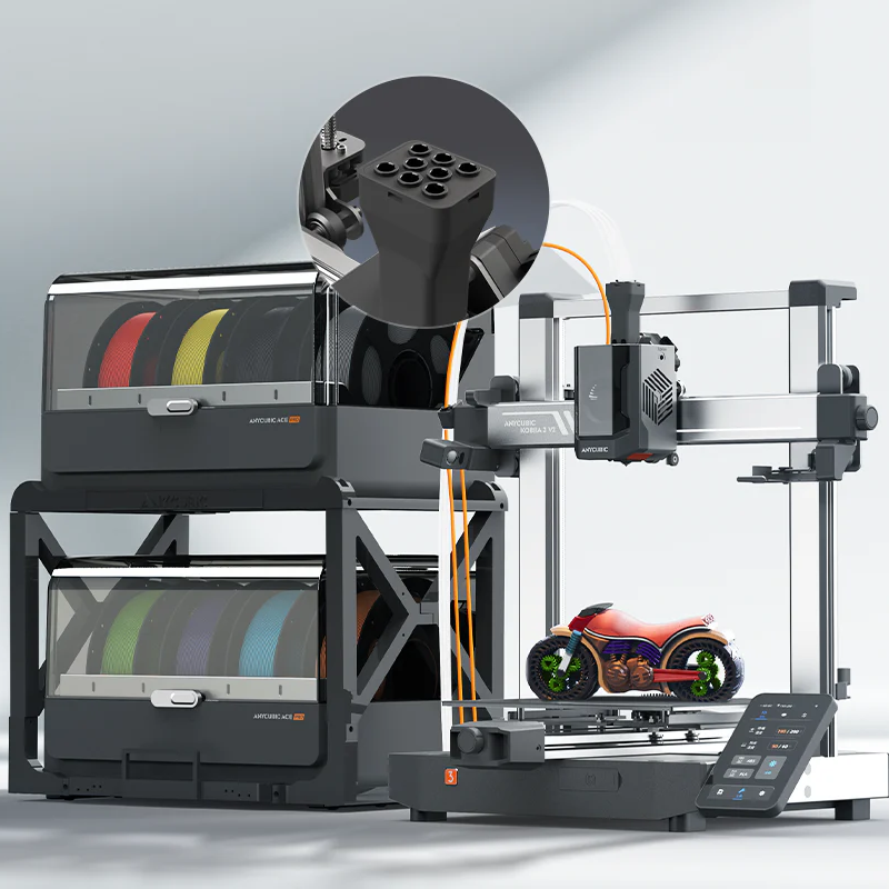 La Anycubic Kobra 3 v2 soporta hasta 2 unidades ACE Pro simultáneamente