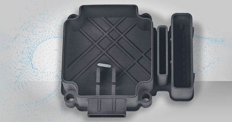 Carcasa impresa en 3D con el polvo Ultrasint PA11 Black. Fuente: BASF.