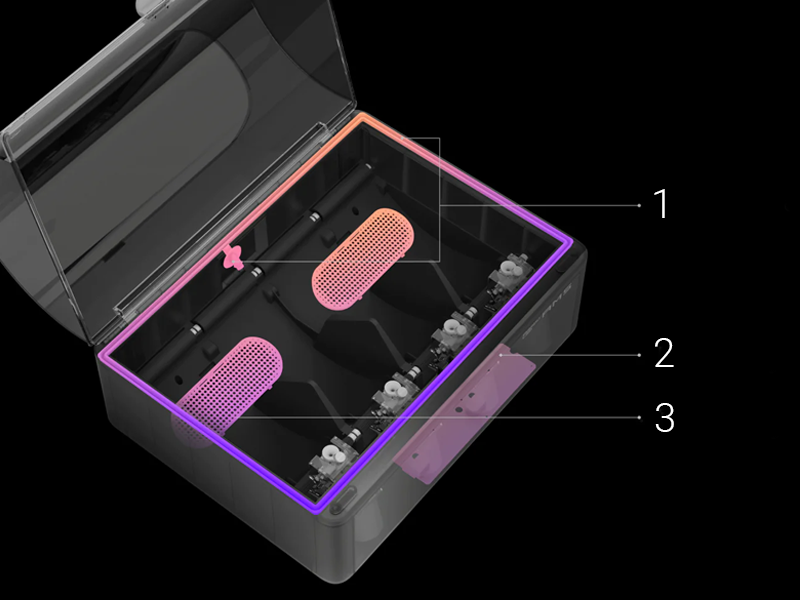 Das AMS-Modul hält das Filament während des Druckens trocken