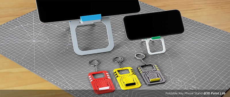 Portachiavi per cellulare stampati con PLA Basic. Fonte: Bambu Lab
