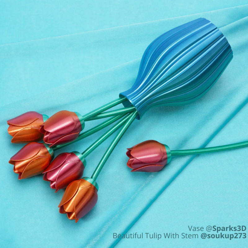 Mit dem PLA Silk Multi-Color von Bambu Lab gedruckte Teile