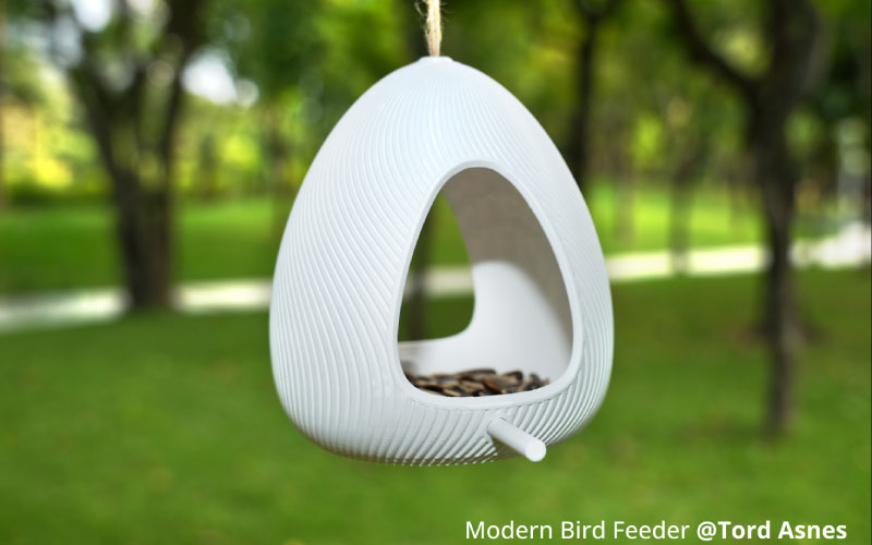 Mit PETG Basic gedrucktes Vogelfutterhaus.