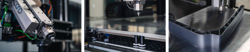 Extruder des industriellen Pellet-Druckers Flexcube.
