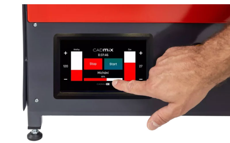 The control panel on the cadMIX machine