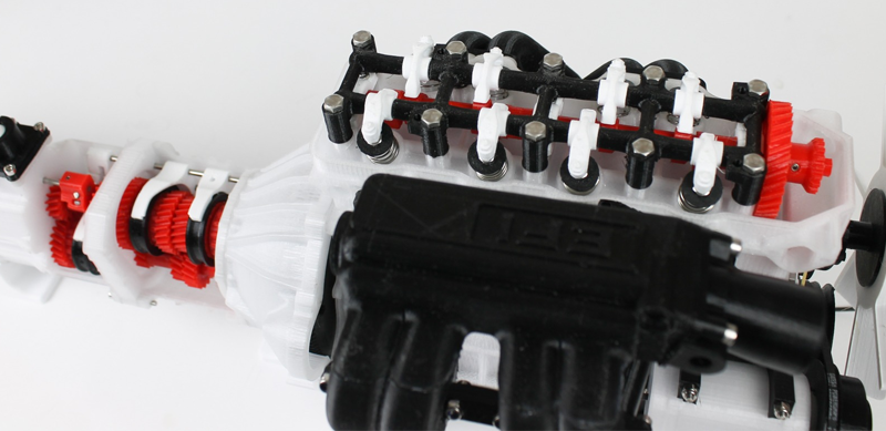 Model of a Toyota engine printed with XT filament