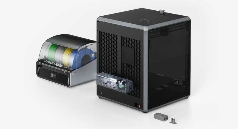 The CFS-C offers moisture-resistant storage with desiccant and temperature monitoring, protecting filaments and ensuring print quality.
