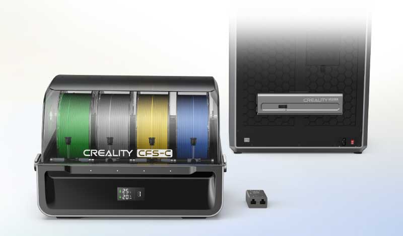 Professional CFS-C multicolor system enabling 3D printing with up to four filaments simultaneously and automatic color continuity.