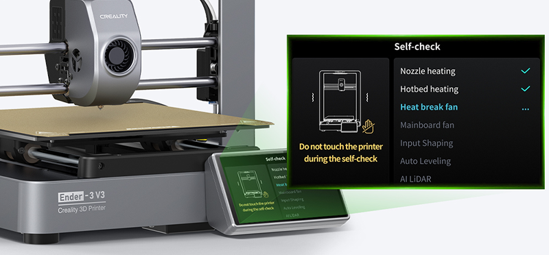 Ender 3 V3 printer's self-check function