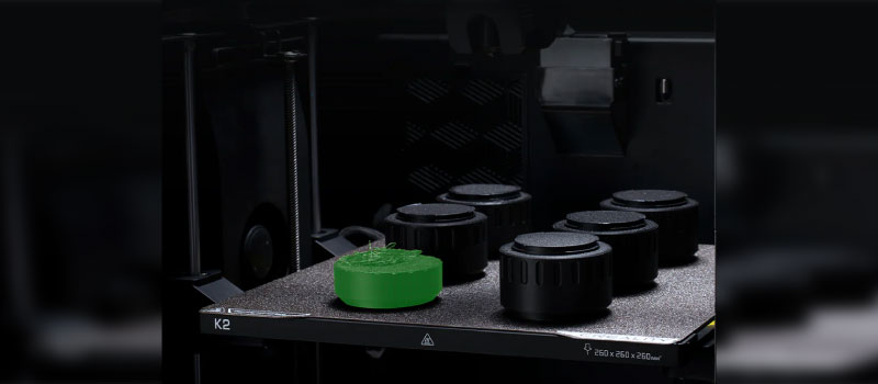 The Creality K2 Combo printer features a failure detection system that notifies the user