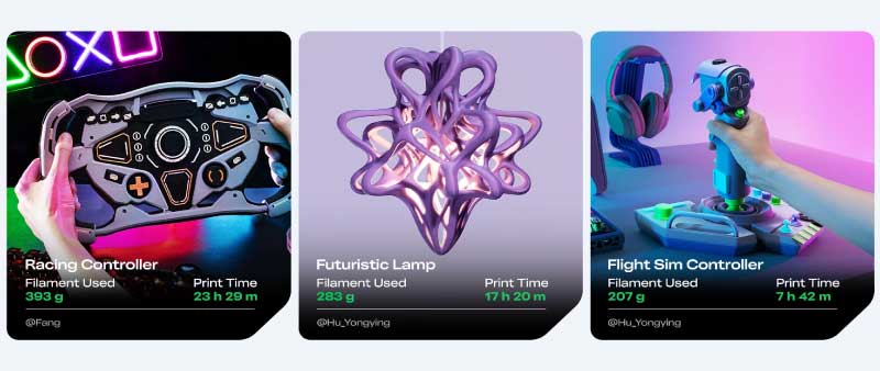 Peças criadas com a impressora 3D multicolor SPARKX i7