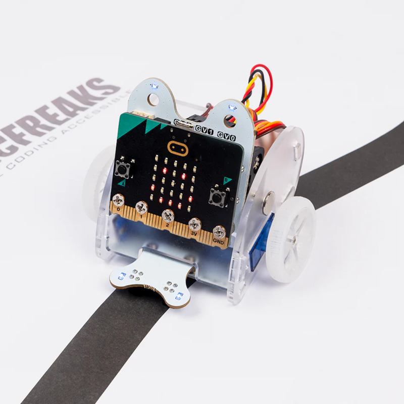 The Ring:Bit V2 robot following a line