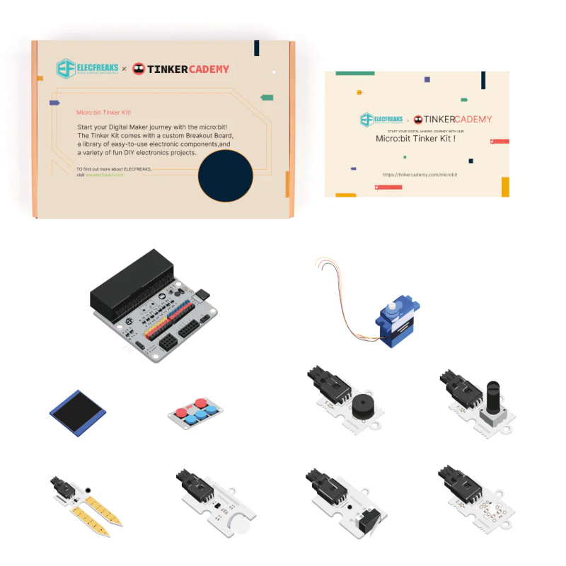 The Tinkering kit is recommended as an introduction to the micro:bit ecosystem
