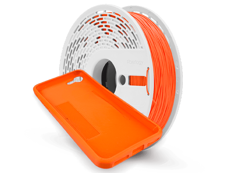 Coque de téléphone flexible imprimée en 3D avec le filament FiberFlex 30D en orange