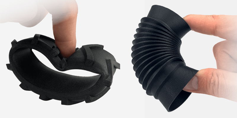 Piezas flexibles impresas en 3D con el filamento MattFlex