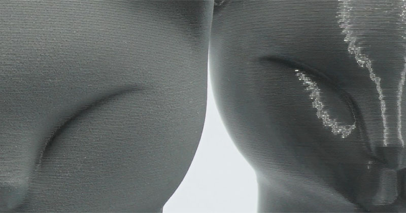 Il Matte PLA consente di coprire efficacemente gli strati di stampa 3D.
