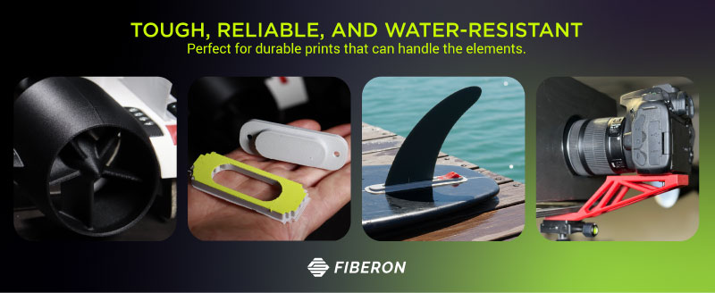 Filament PET-GF15 robuste, fiable et résistant à l’eau, parfait pour créer des pièces durables qui résistent aux intempéries et au temps qui passe.