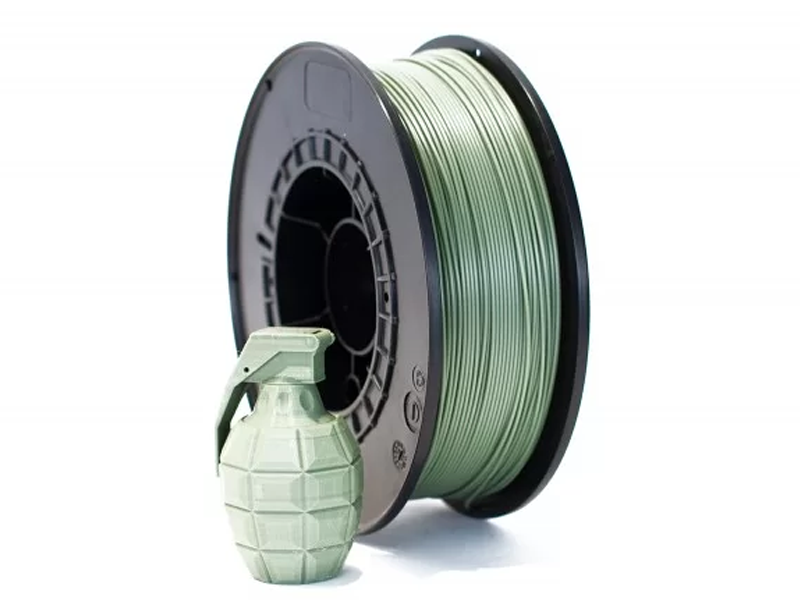 A part 3D printed with the Filalab PETG in khaki green
