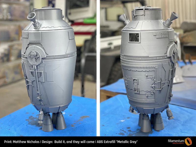 Modelo impresso em 3D com ABS Extrafill em Metallic Grey