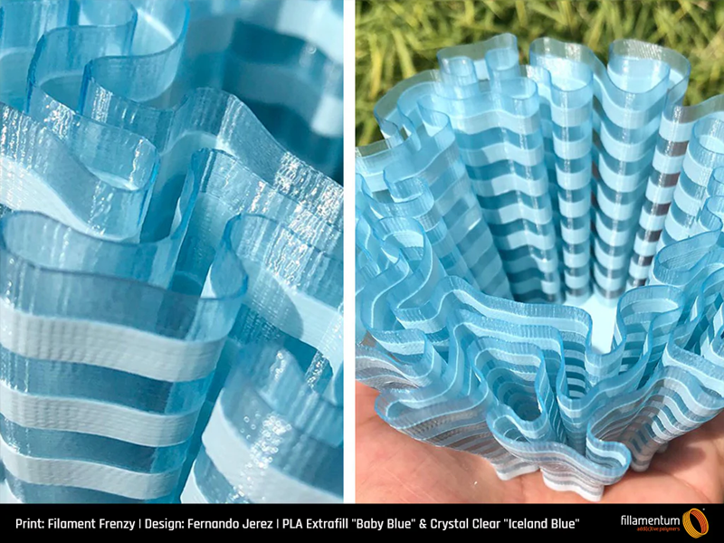 PLA Crystal Clear in Iceland Blue