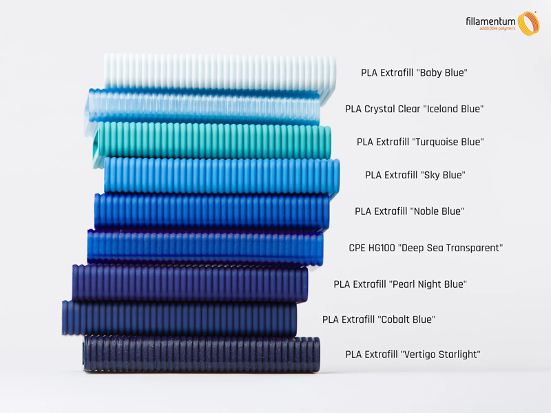Los tonos azules de PLA Extrafil