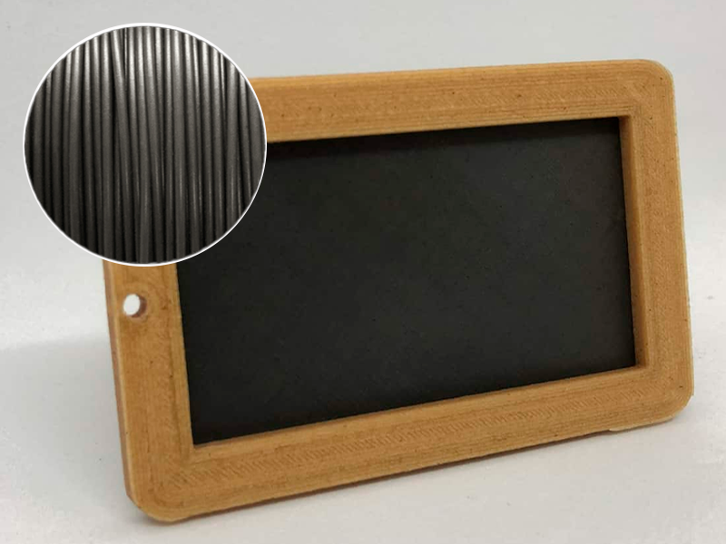 A chalkboard 3D printed with the Francofil Slate PLA