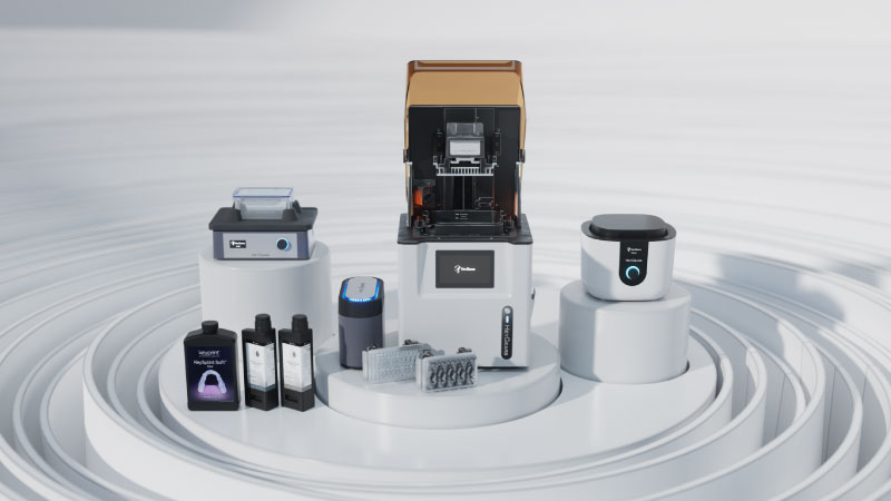 The complete UltraCraft ecosystem designed for the manufacturing of dental devices.