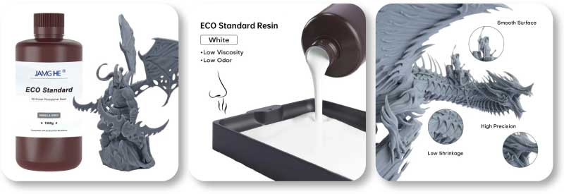 jamg he eco standard 3d resin offers excellent finish, low odor and low viscosity.